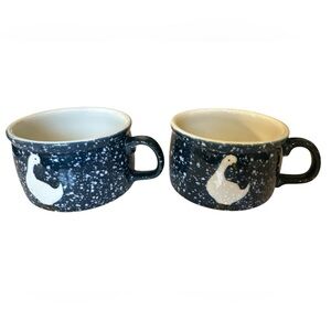 Set 2 Otagiri Country Goose Colbalt Blue
Speckled White Oversized Stoneware Mug